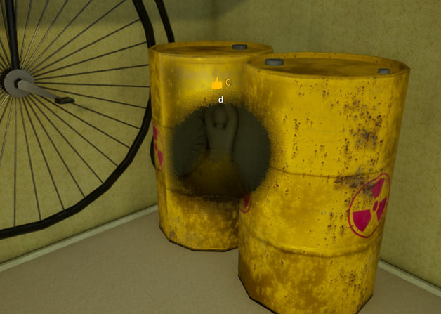Backrooms yellow corridor scene in MECCHA CHAMELEON