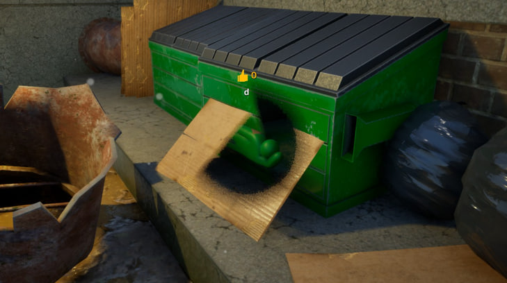 Sewer industrial tunnel scene in MECCHA CHAMELEON